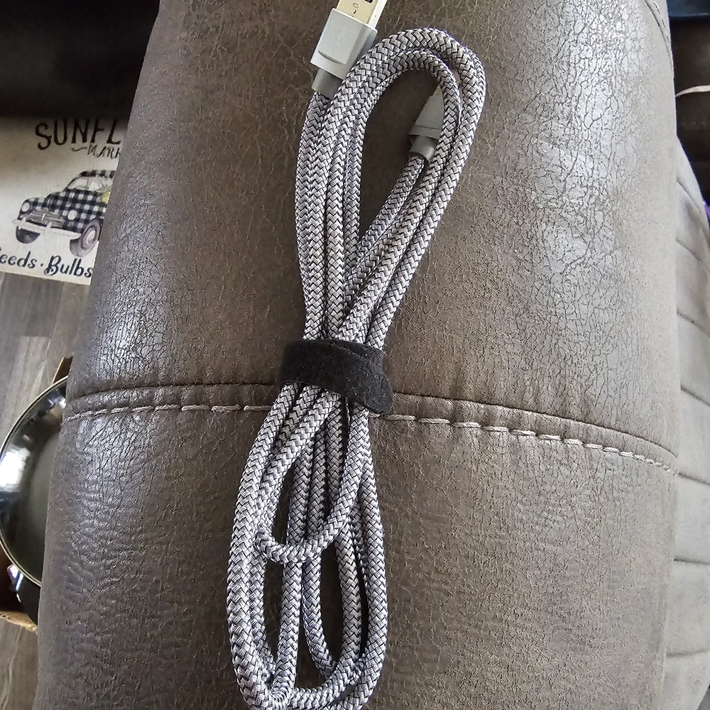Braided USB-A to Lightning/USB-C Cable in Grey